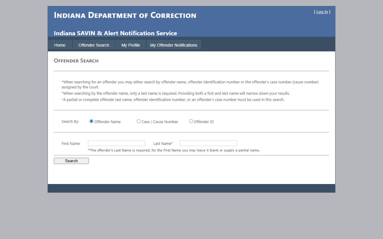 Indiana SAVIN offender search for custody notifications